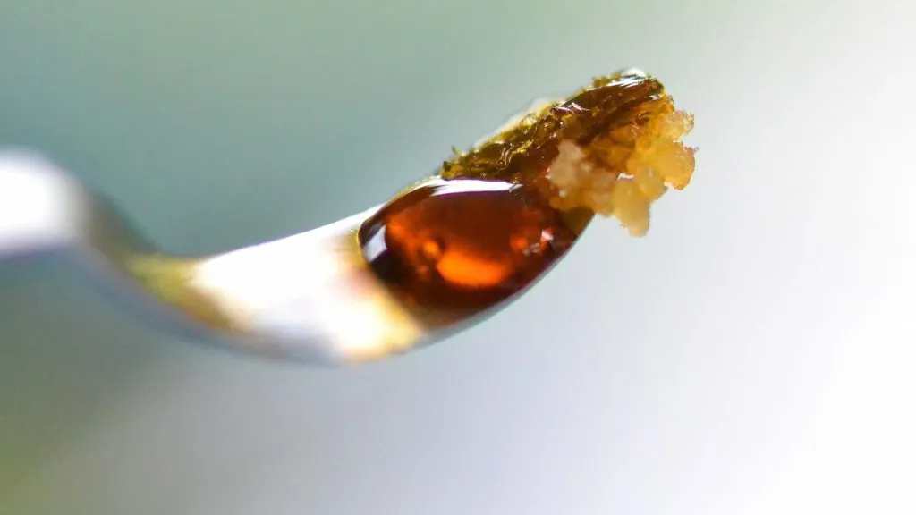 A dab of delta-8 THC distillate 