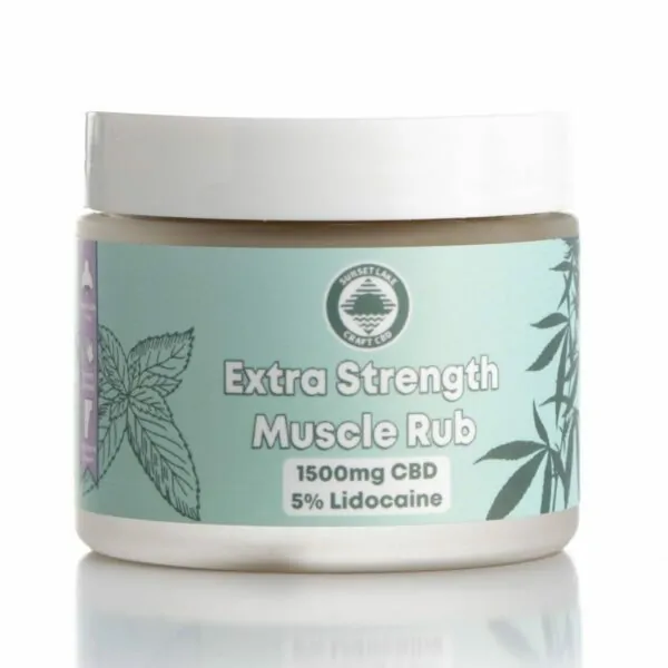 Sunset Lake's Extra Strength CBD Muscle Rub with full spectrum CBD, lidocaine, camphor, and more
