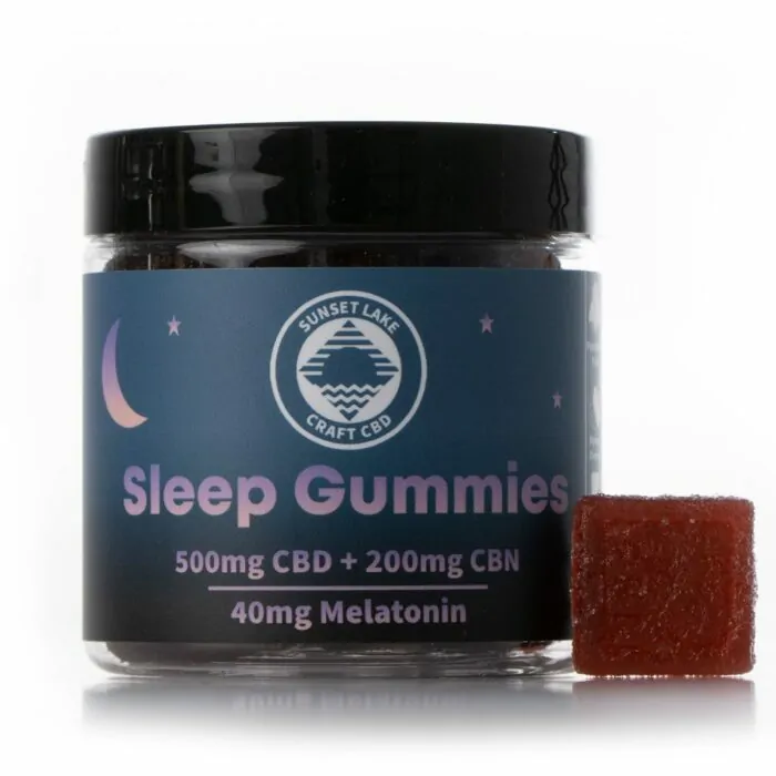 Sunset Lake CBD's Sleep Gummies infused with CBD, CBN, and melatonin