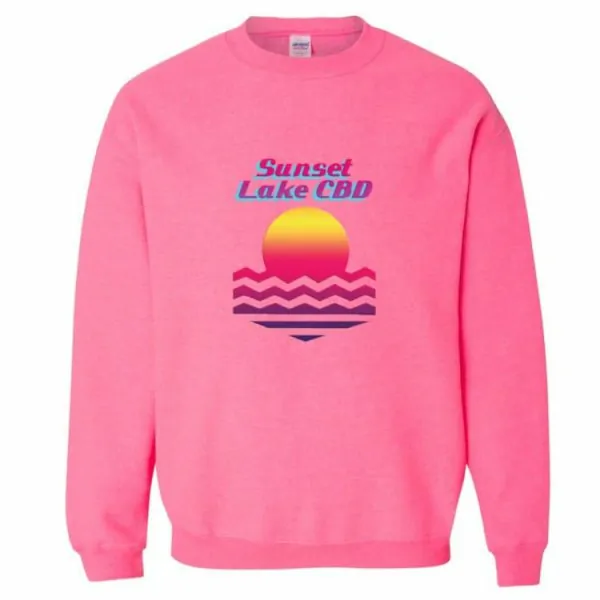The Sunset Lake CBD Pink Retro Sweatshirt